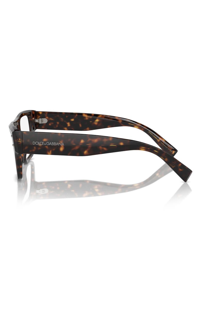 Dolce&Gabbana 52mm Square Optical Glasses, Alternate, color, Havana