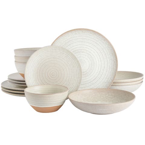 Dreamweaver 16-Piece Double Bowl Dinnerware Set, Service for 4