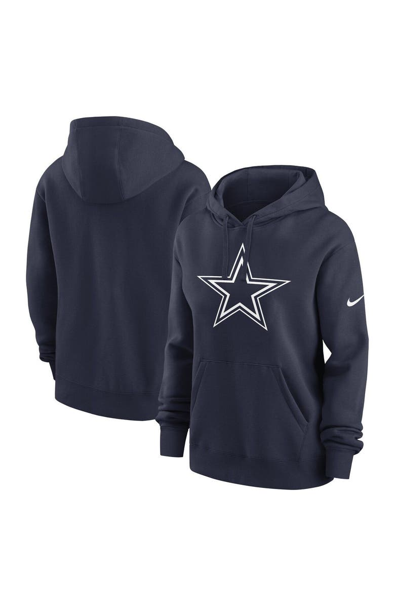 Nike Women's Nike Navy Dallas Cowboys Team Logo Club Fleece Pullover Hoodie, Main, color, 