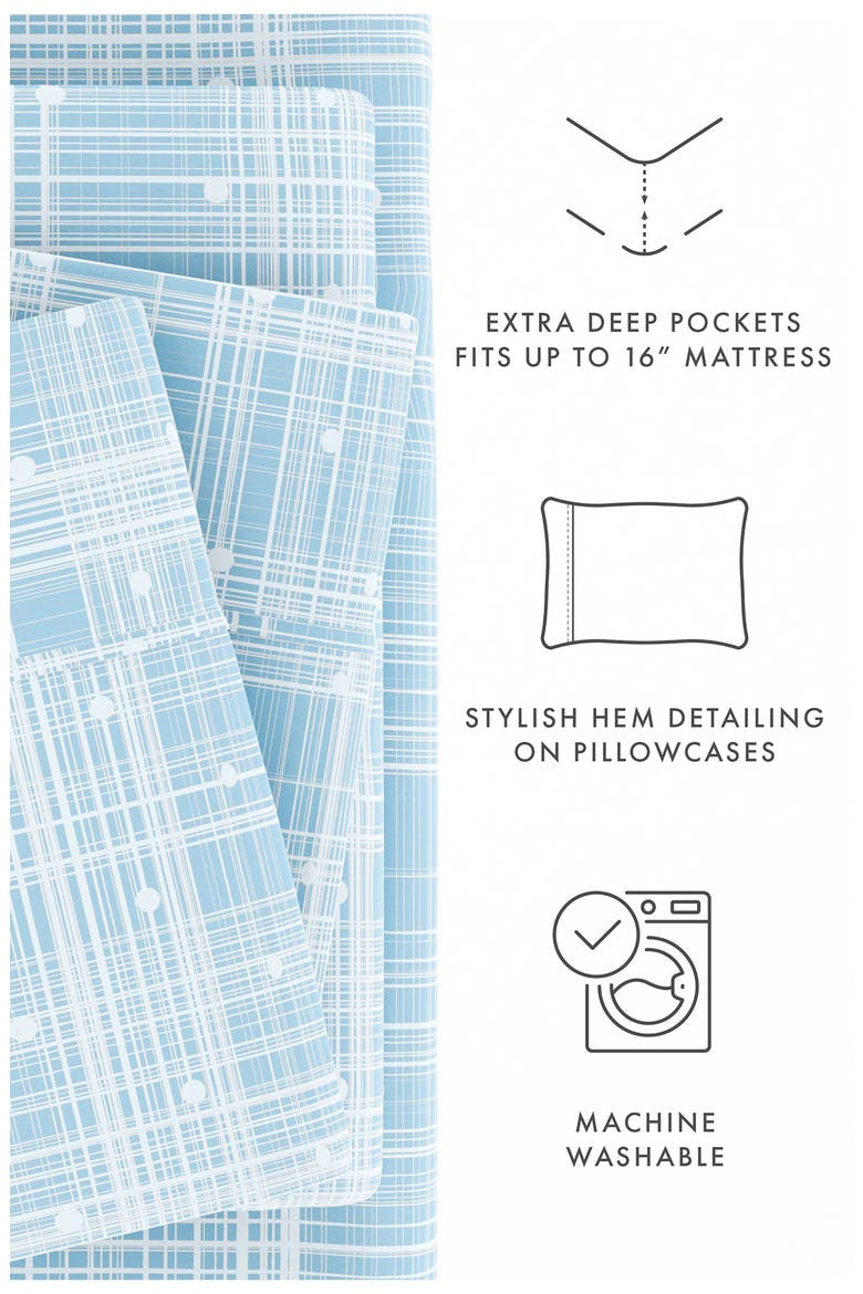 Premium Ultra Soft Polka Dot Pattern 4-Piece Bed Sheet Set, Alternate, color, AQUA