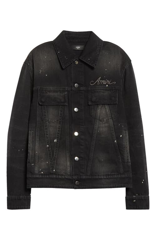 Amiri Bleach Bandana Denim Jacket In Black