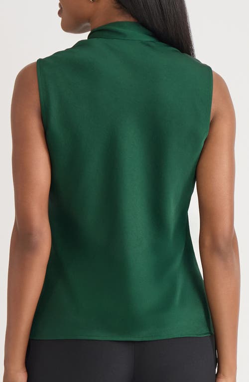 Kasper Bow Detail Sleeveless Satin Top In Green