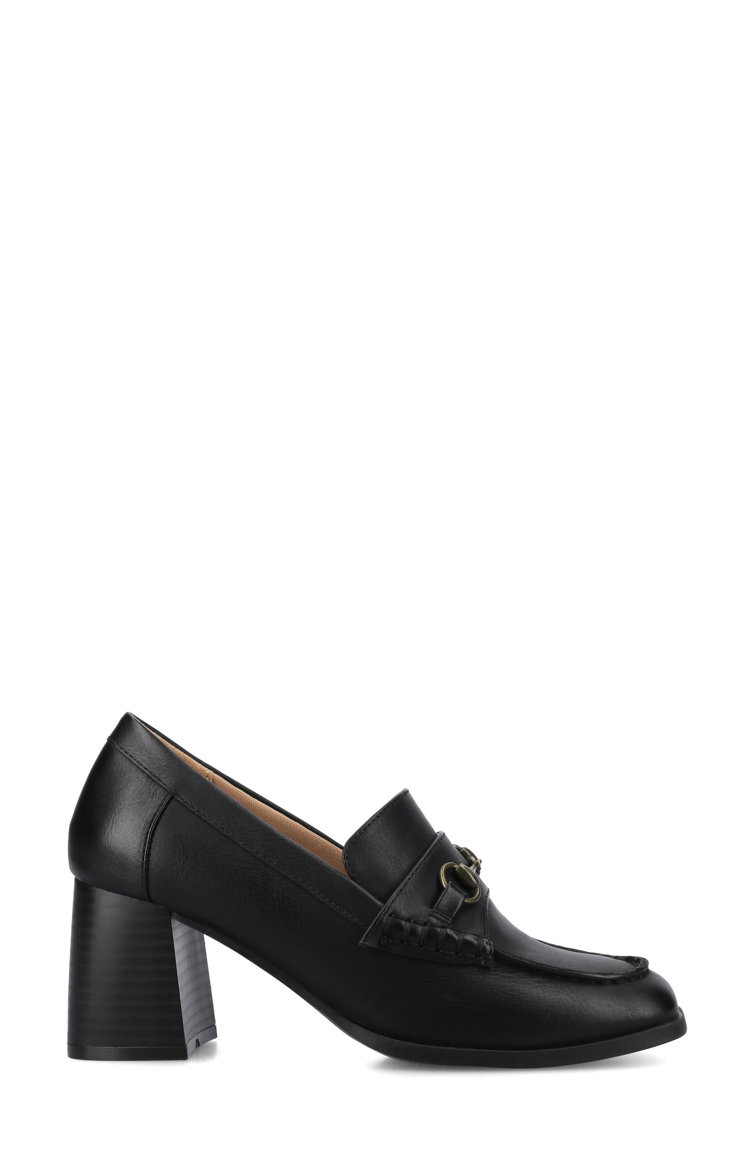 Journee Collection Aisha Moc Toe Loafer Pump, Alternate, color, Black