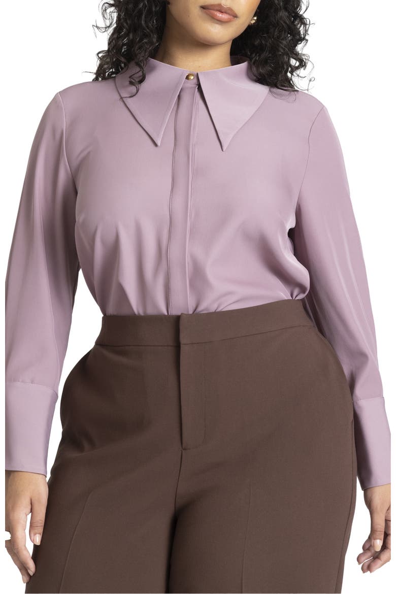 Pointed Collar Button Up Shirt, Main, color, GRAPE SHAKE