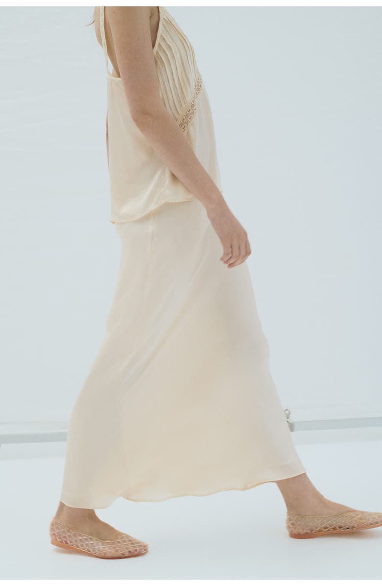 H&M Viscose-blend Slip Skirt, Alternate, color, Light Beige