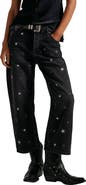 Free People Deep Trance Embroidered Barrel Leg Jeans