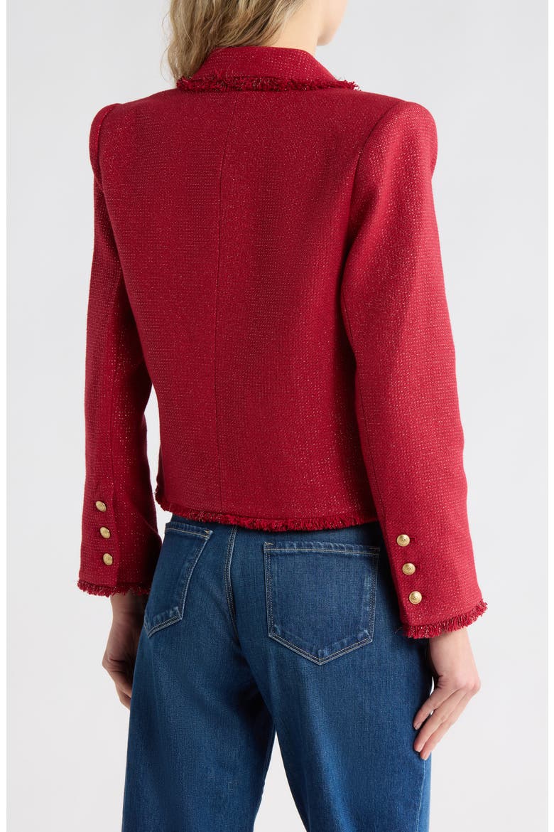 Sylvia Metallic Blazer, Alternate, color, GARNET RED/COPPER