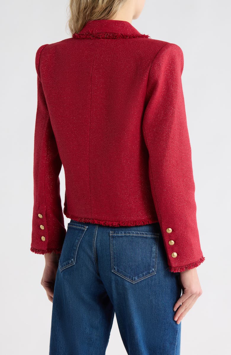 L'AGENCE Sylvia Metallic Blazer, Alternate, color, Garnet Red/Copper