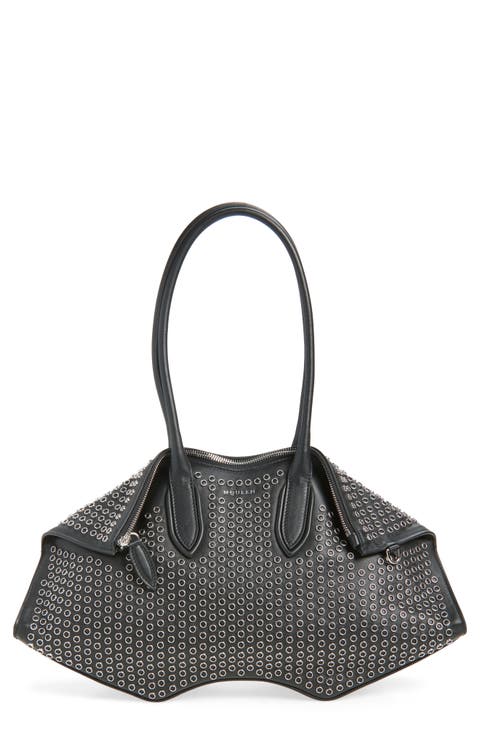 Medium Manta Grommet Leather Handbag