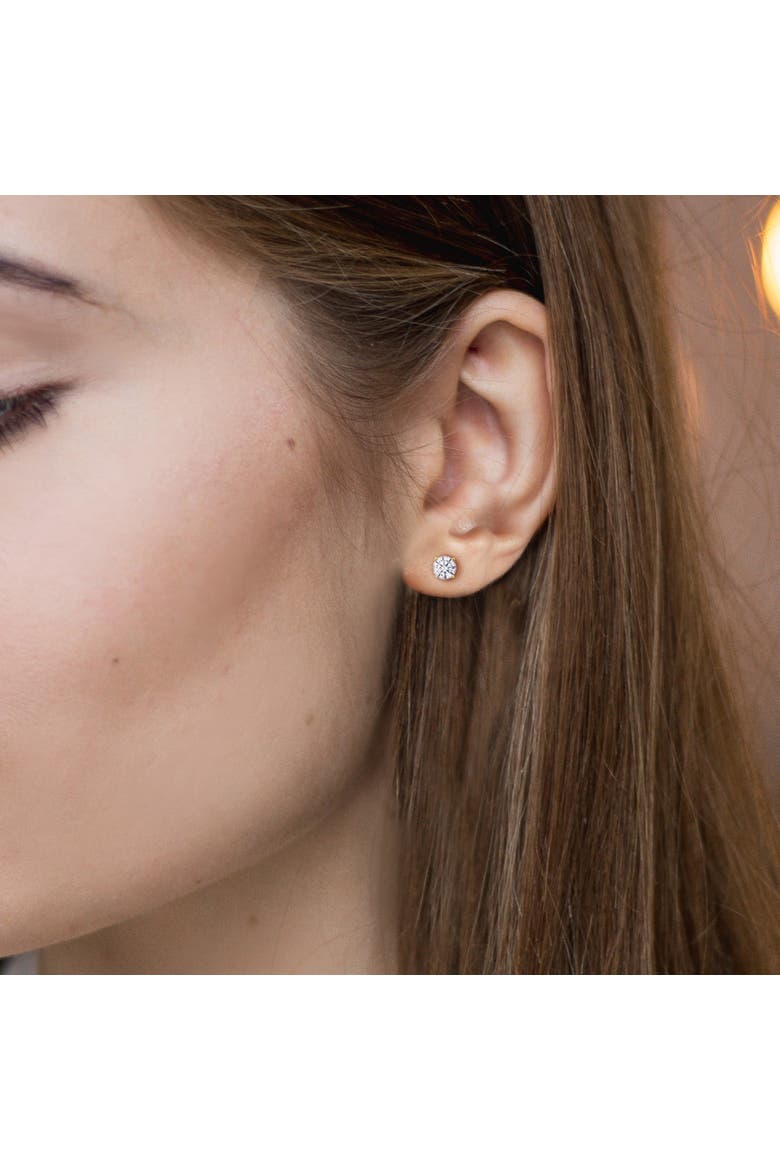 Lab-Grown Diamond Martini-Style Stud Earrings 14k, Alternate, color, Yellow Gold