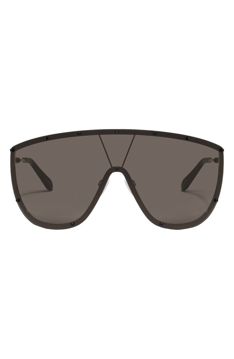 QUAY On Set 70mm Oversize Shield Sunglasses, Main, color, Gold / Black