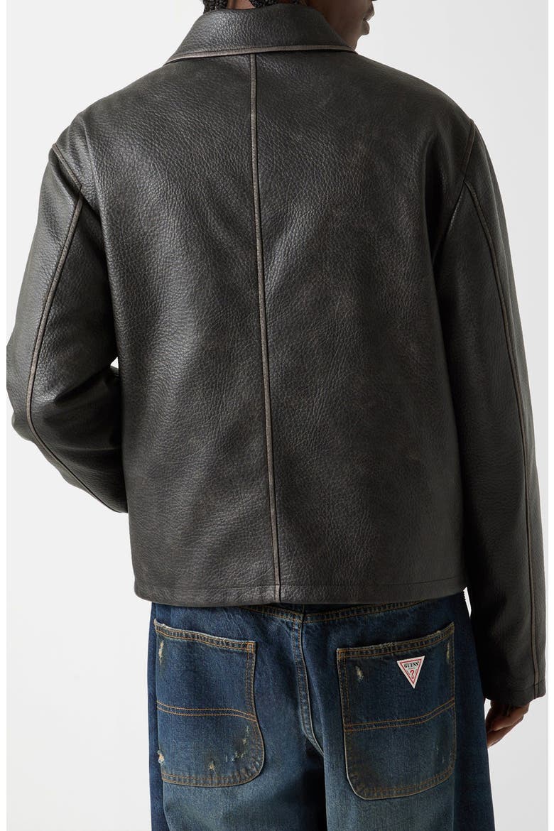 Faux Leather Jacket, Alternate, color, JET BLACK MULTI