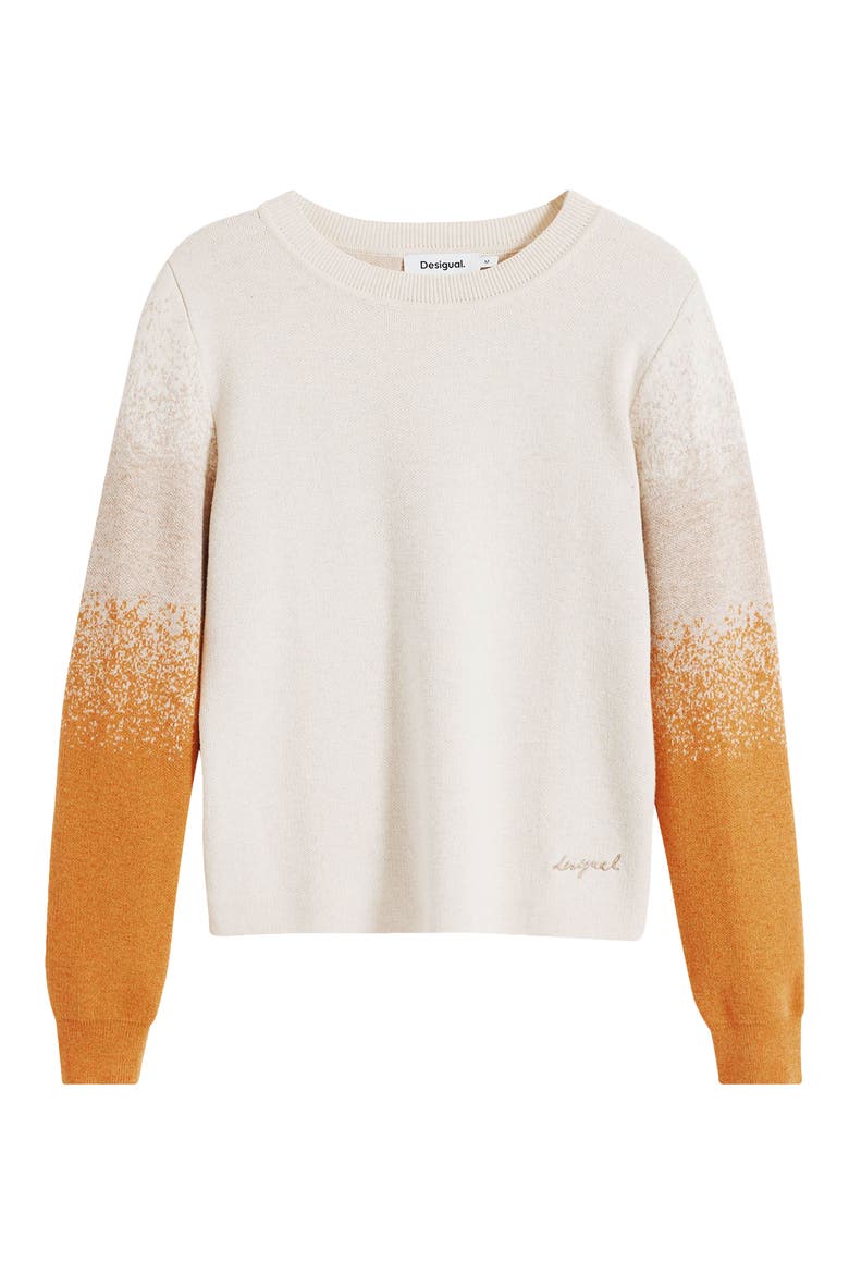 Ombré Crewneck Sweater, Alternate, color, BEIGE