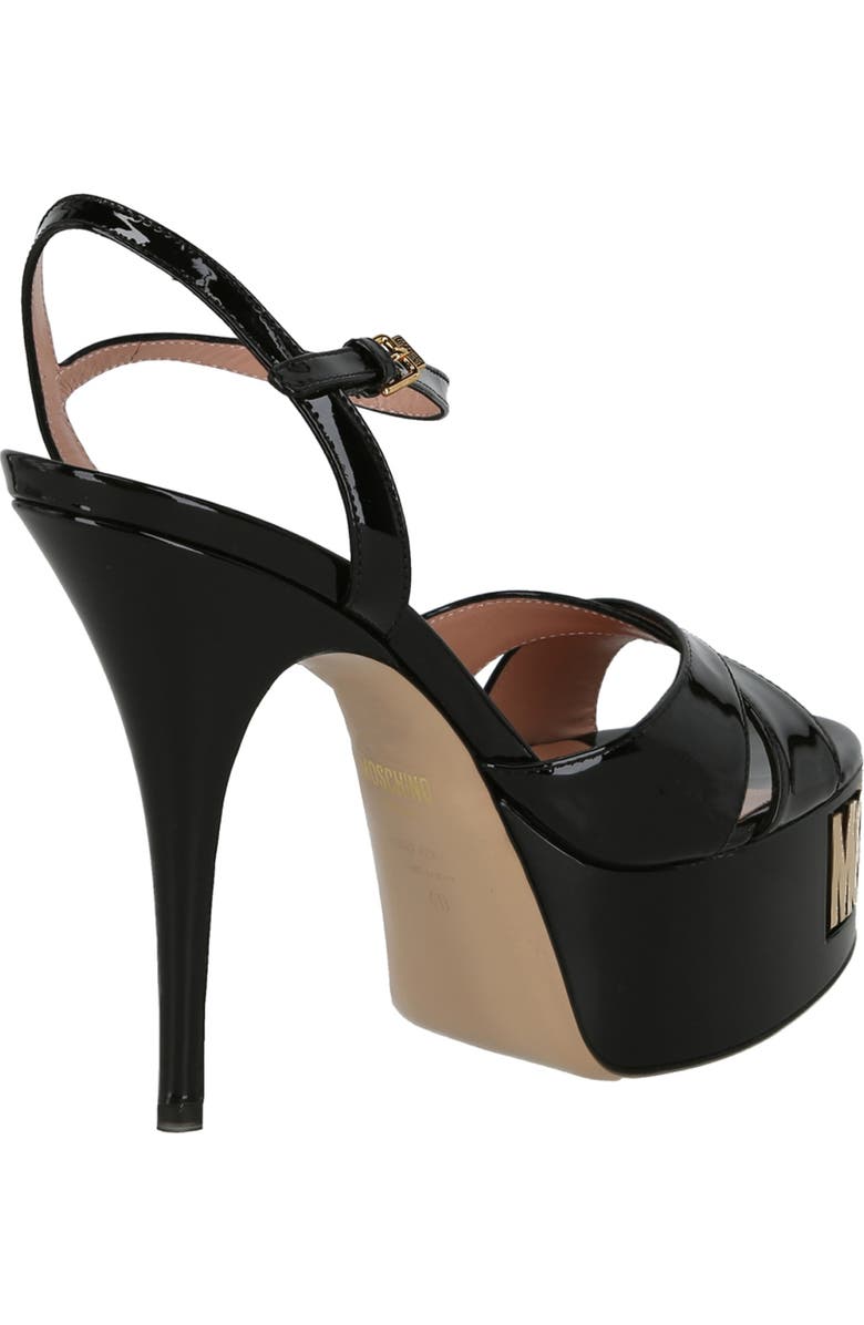 Moschino Logo Sole Platform Sandal, Alternate, color,