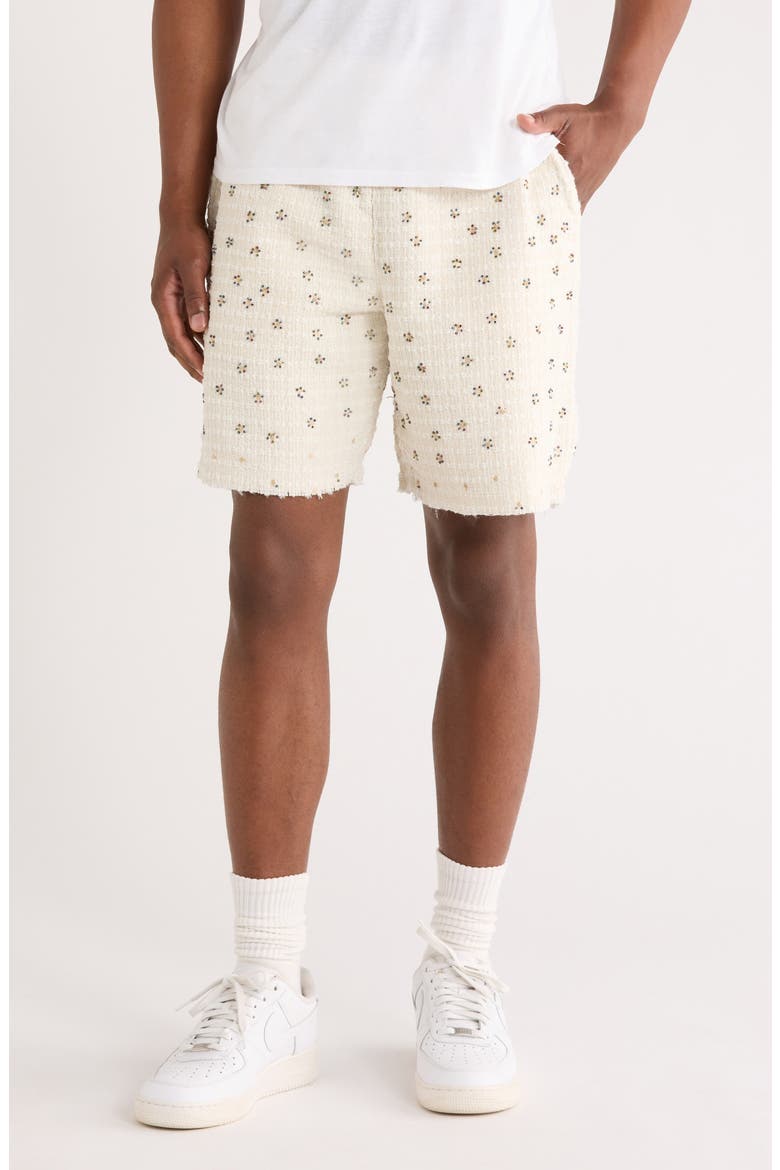 Beaded Shorts, Main, color, WHITE