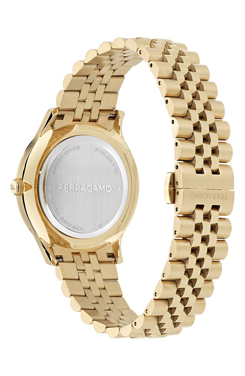 FERRAGAMO Duo Diamond Bracelet Watch, 40mm, Alternate, color, Ip Yellow Gold