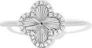 The Lovery Fine Jewelry Fluted Gold Diamond Clover Ring