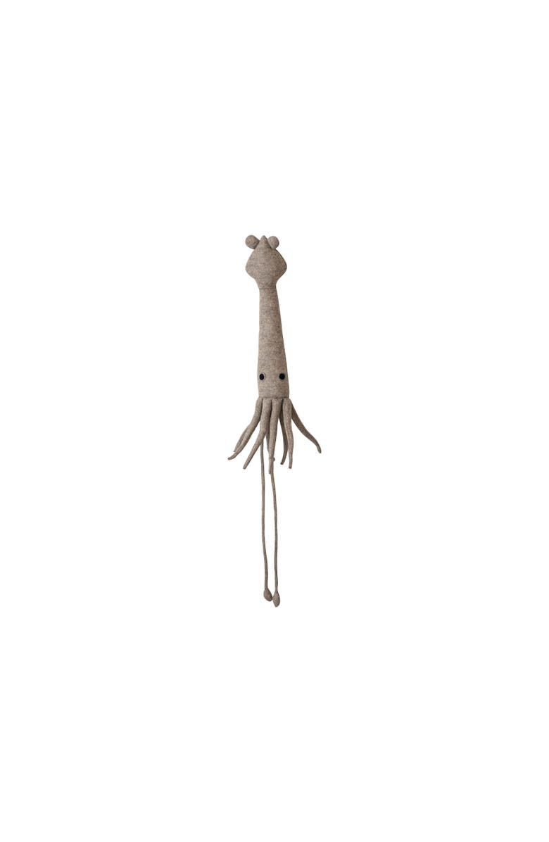 Storied Home Handmade Wool Felt Squid Wall Hanging, Main, color, Grey