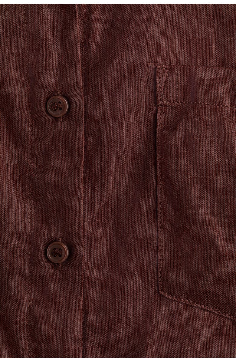 H&M Linen Shirt, Alternate, color, Dark Brown