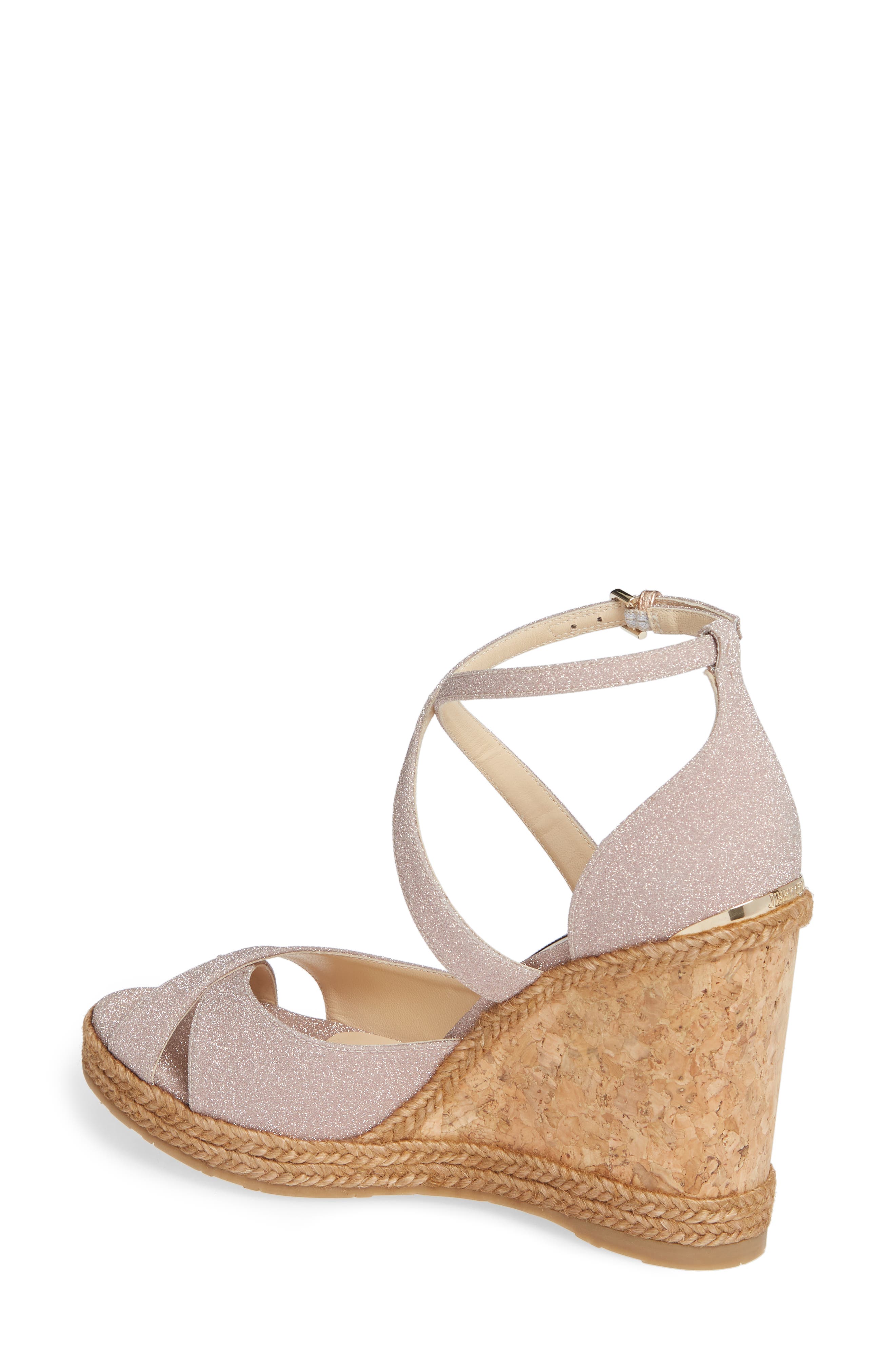 Alanah Espadrille Wedge Sandal, Alternate, color, BALLET PINK GLITTER