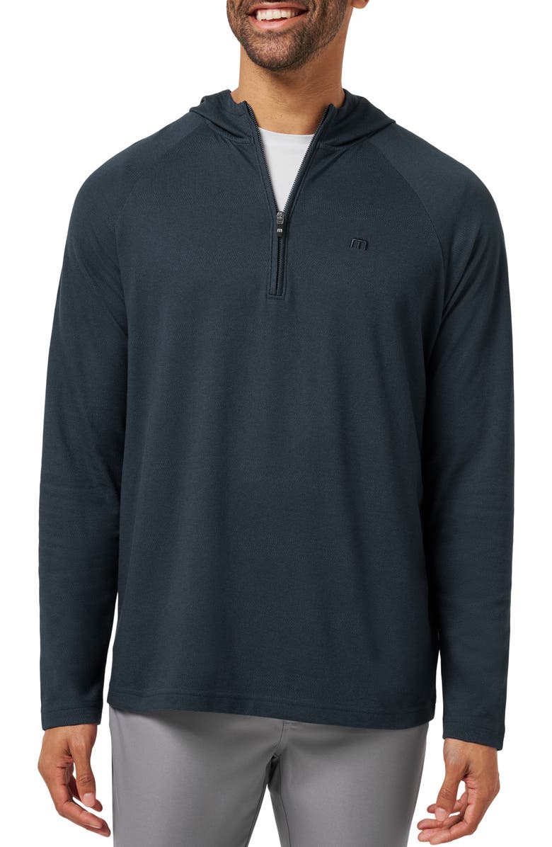 TravisMathew Country Hopping Quarter Zip Hoodie, Main, color, Total Eclipse