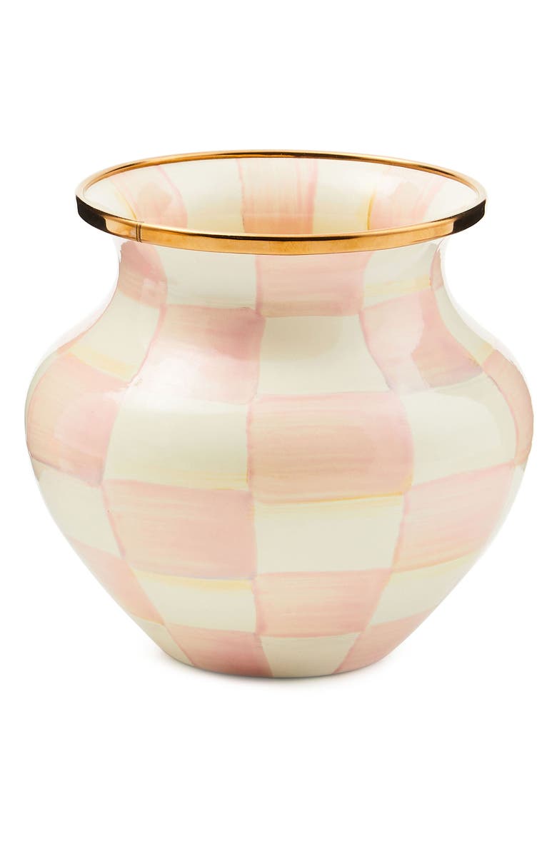 MACKENZIE CHILDS Rosy Check Vase, Main, color, Rosy