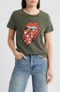 Lucky Brand Rolling Stones Heart Lip Class Cotton Graphic T-Shirt