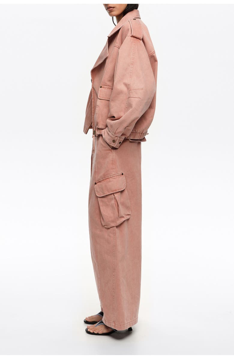 Bimba y Lola Denim Cargo Trousers, Alternate, color, Peach