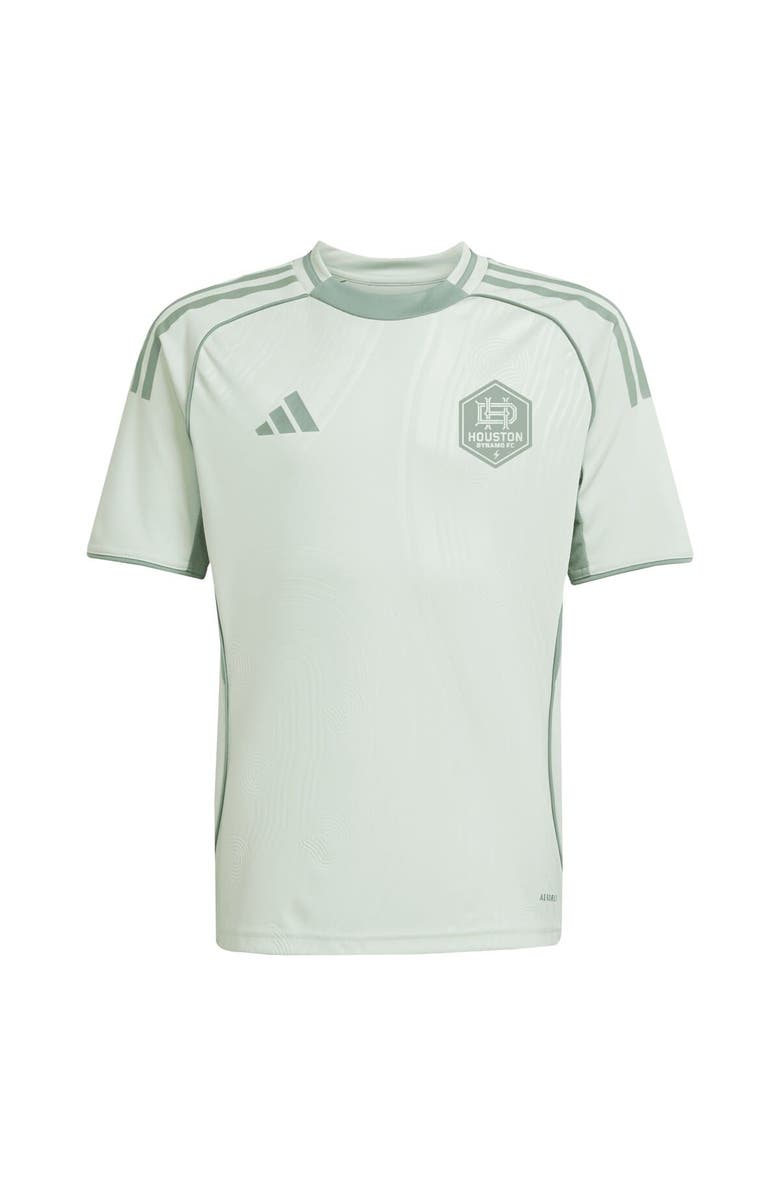 adidas Youth adidas Light Green Houston Dynamo FC 2025 One Planet Pre-Match Top, Alternate, color, Light Green