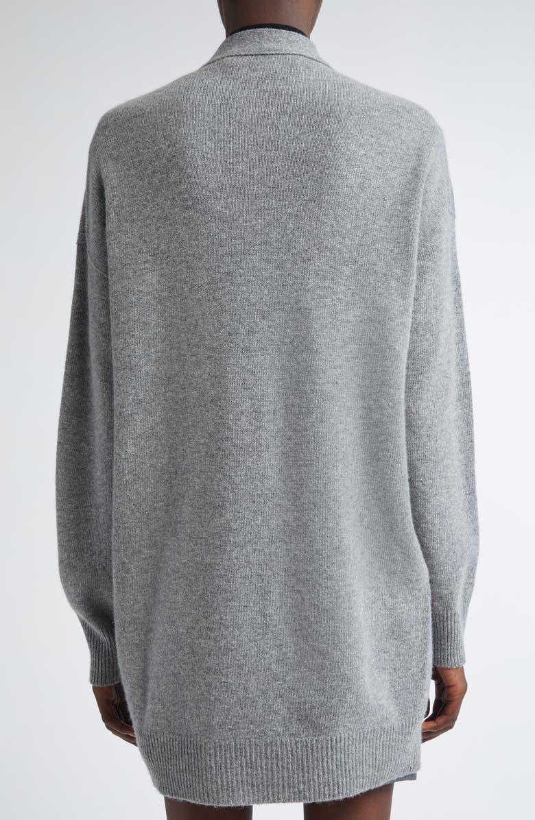 Marni Embroidered Logo Oversize Virgin Wool & Cashmere Cardigan, Alternate, color, 