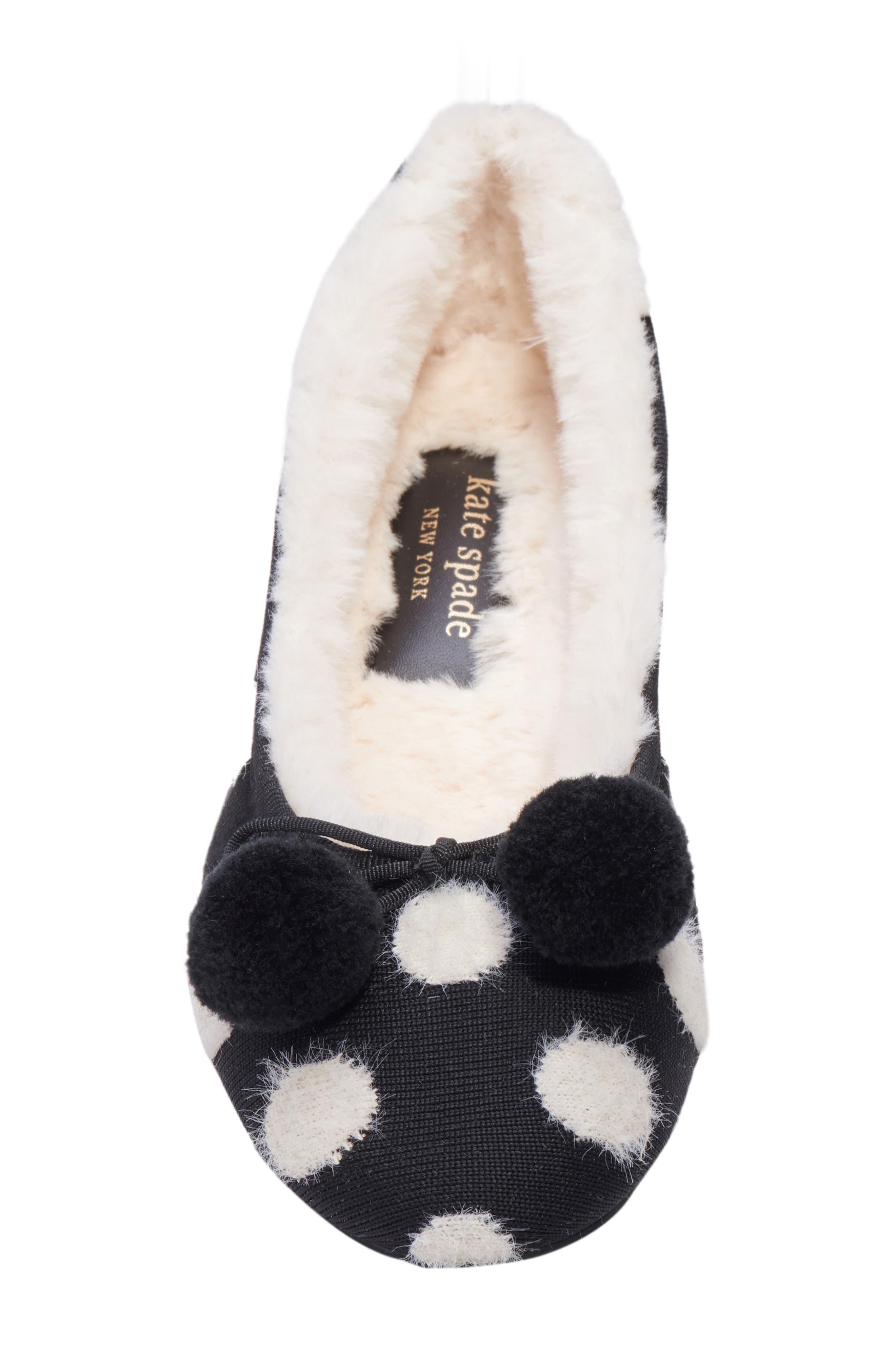Kate Spade New York harley pompom slippers, Alternate, color, 