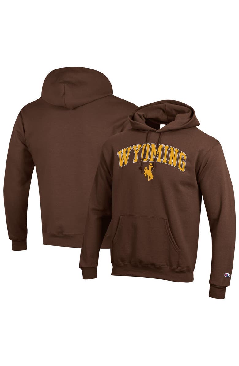 Champion Men's Champion  Brown Wyoming Cowboys Arch Over Logo Pullover Hoodie, Main, color, Brown