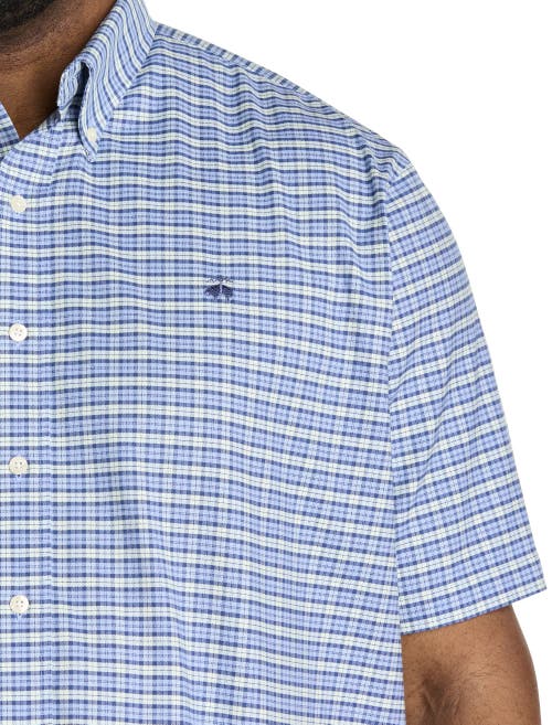 B+t Essentials Fit By Dxl Big & Tall Non-iron Multi Plaid Sport Shirt In Serenity Tartan