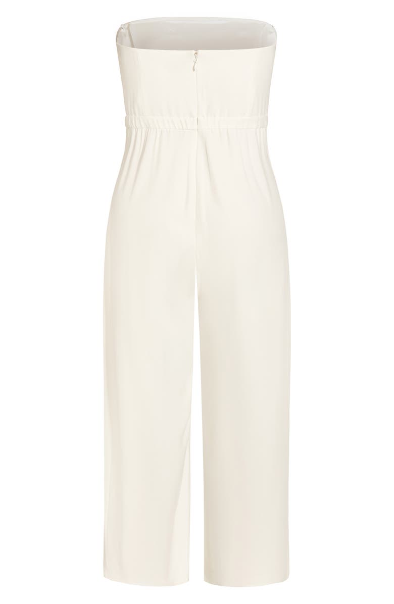 City Chic Attract Strapless Jumpsuit, Alternate, color, Ivory