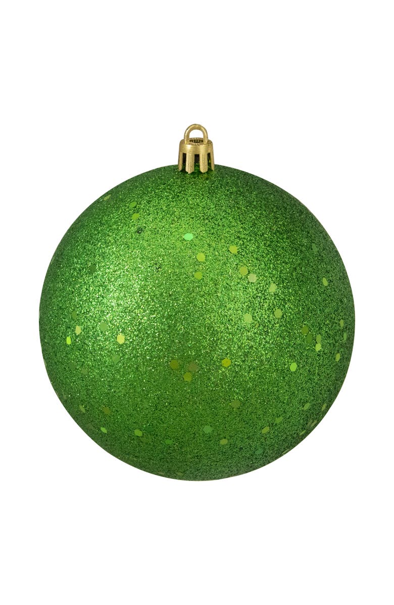 Northlight Shatterproof 4-Finish Christmas Ball Ornaments - 4" (100mm) - Christmas Green - 12ct, Alternate, color, Green
