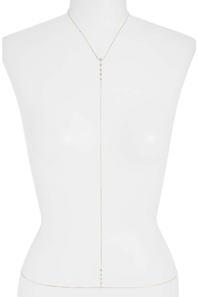 Cubic Zirconia Body Chain, Main, color, GOLD
