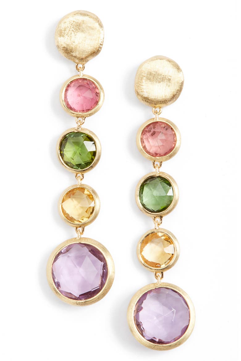 'Jaipur' Semiprecious Stone Linear Earrings, Main, color, GOLD