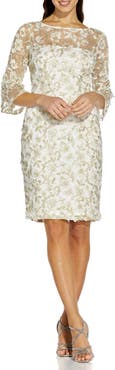 Adrianna Papell Floral Embroidered Sheath Dress