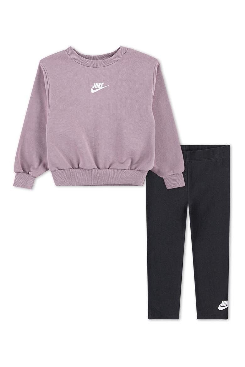 Kids' Crewneck Sweatshirt & Leggings Set, Main, color, DARK SMOKE GREY