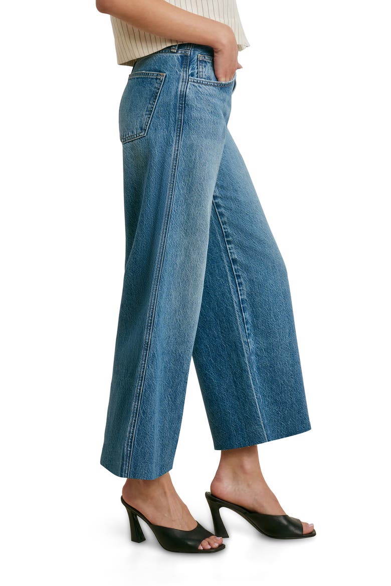The Masha Raw Hem Super High Waist Crop Wide Leg Jeans, Alternate, color, CORTEZ