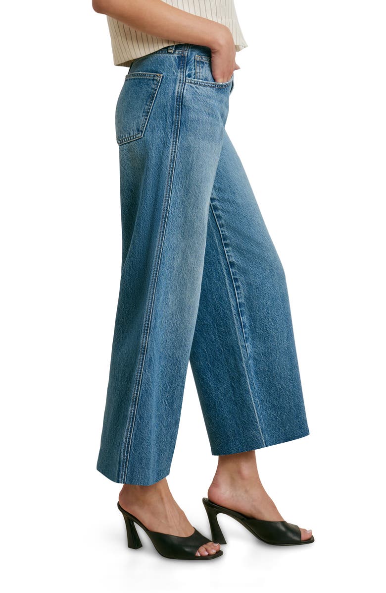 Favorite Daughter The Masha Raw Hem Super High Waist Crop Wide Leg Jeans, Alternate, color, Cortez