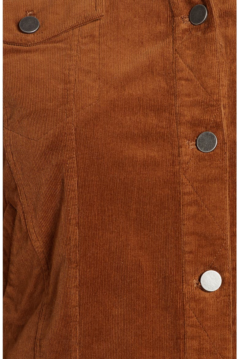 Corduroy Crop Trucker Jacket, Alternate, color, BROWN DACHSHUND