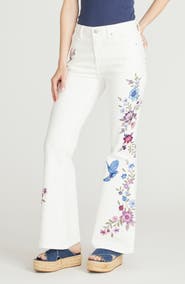 Driftwood Farrah Embroidered Flare Leg Jeans
