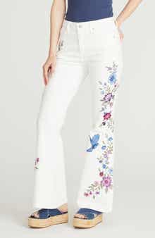 Driftwood Farrah Embroidered Flare Leg Jeans