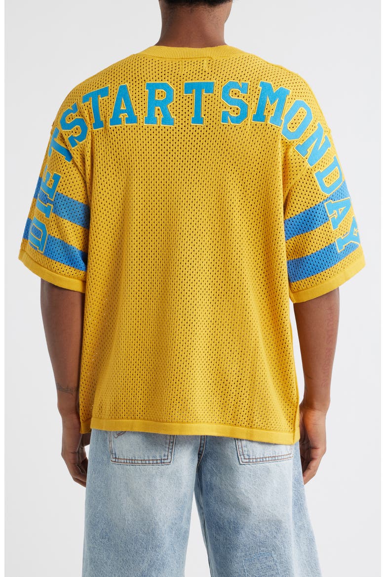 Knit Mesh Jersey, Alternate, color, YELLOW/ BLUE