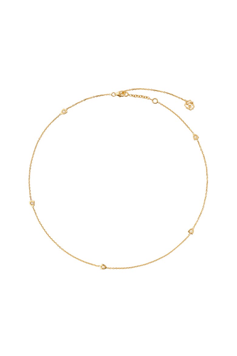 Shield Chain Necklace, Main, color, Gold/clear