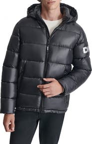 DKNY Hooded Nylon Puffer Jacket