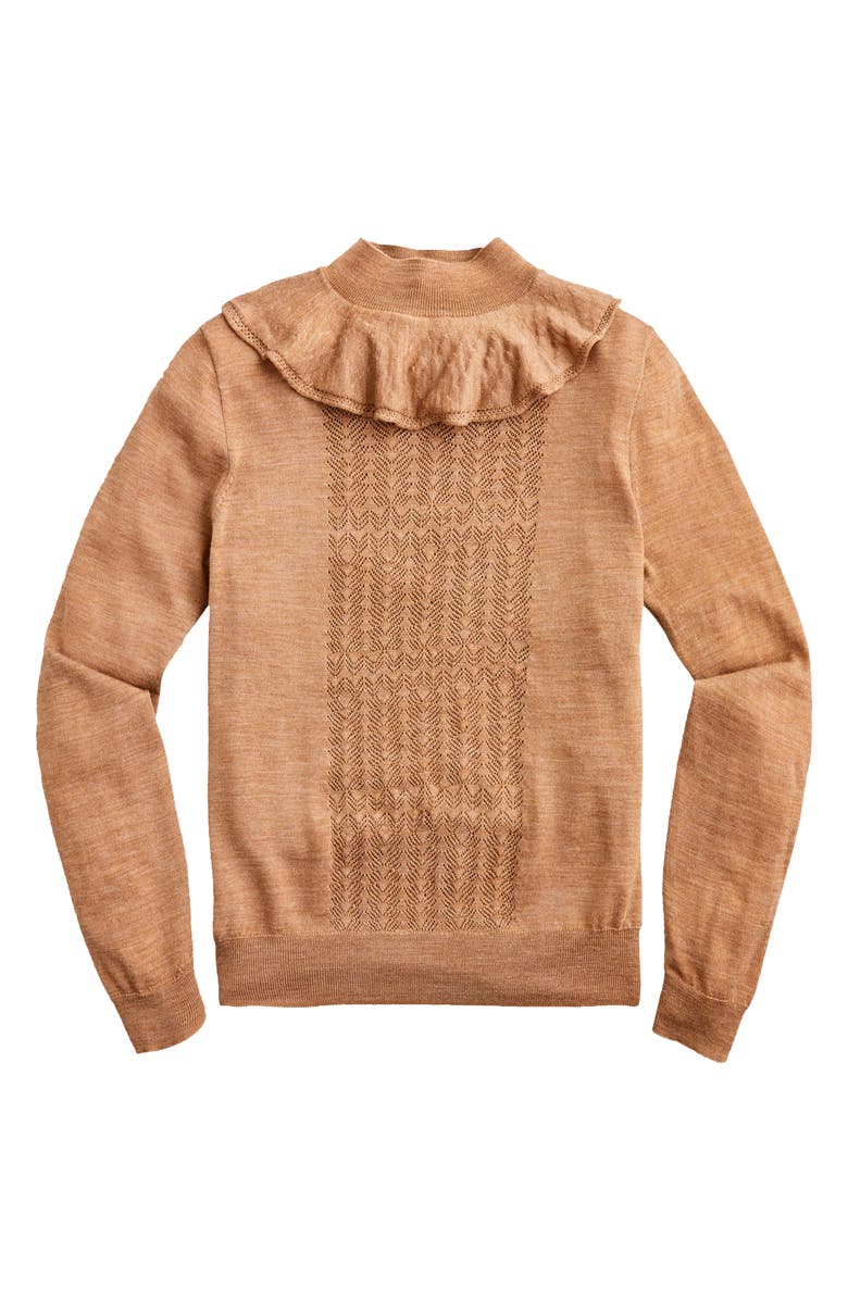 J.Crew Ruffle Mock Neck Pointelle Sweater, Main, color,
