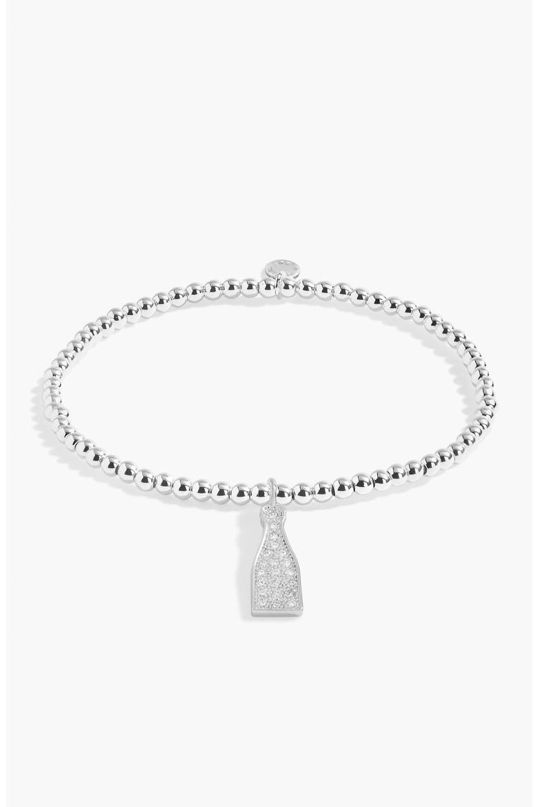 A Little 'This Calls For Champagne' Bracelet in Silver Plating, Alternate, color, Metallic Silver