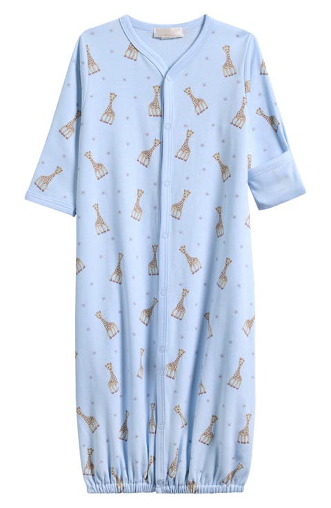 Sophie La Girafe Print Convertible Pima Cotton Gown (Baby)
